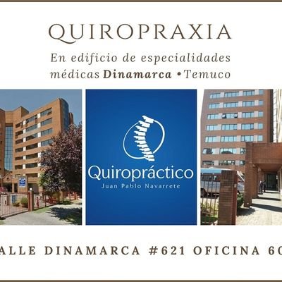 Quiropractico titulado de la Universidad Central, atendiendo en edificio de especialidades médicas Dinamarca 6to piso, Temuco.
Kinesiologo, Universidad Mayor