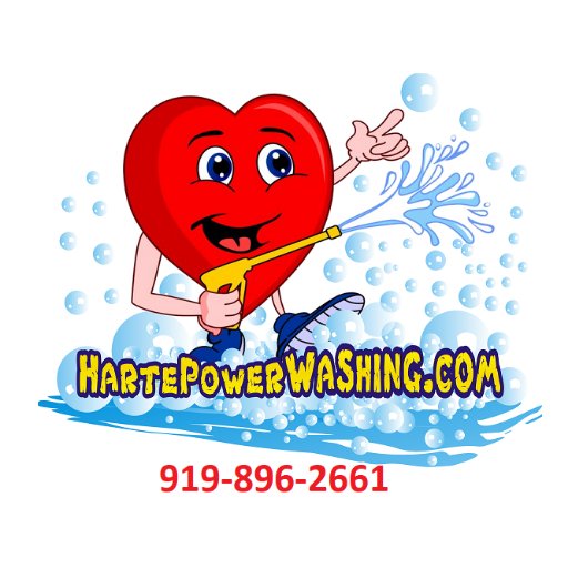 Harte Powerwashing provides Residential and Commercial House, Deck, Driveway, Rook Pressure Washing and Gutter Cleaning services in Raleigh North Carolina Area.
