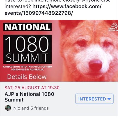 1080Ban's profile picture. I have concerns about poison use in Australia Of animal cruelty 1080 and Too many poisons used in food production and water . Bees at risk