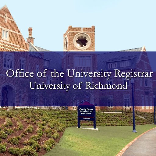 Office of the University Registrar, University of Richmond.  Find us on Facebook too! http://t.co/O9xgh9Bo