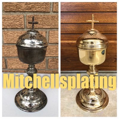 We are the people that specialize in refinishing and 24kt gold plating on all kind of sacred vessels done on tabernacles Candlesticks chalices (832)-520-8781)