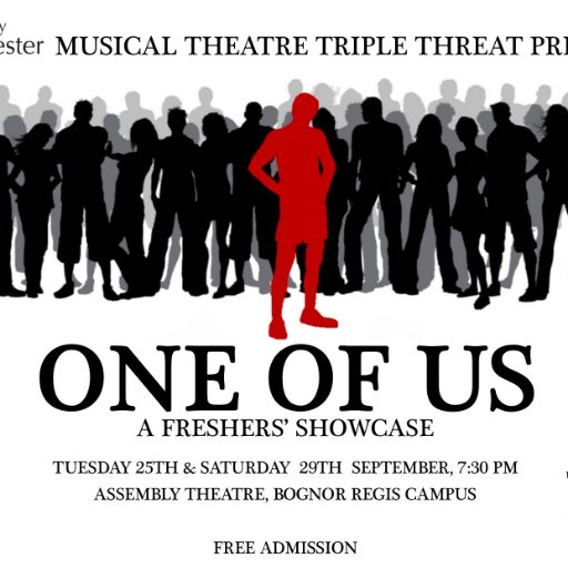 University of Chichester A Fresher's Showcase 2018 🖤❤️🎭
Follow our snapchat uoc_oneofus18