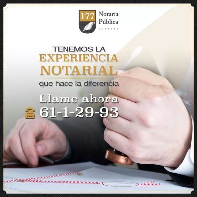 Si estás buscando el MEJOR SERVICIO y los trámites MÁS RÁPIDOS, Notaria Pública 177 Chiapas es tu MEJOR OPCIÓN. 

Envíanos  un inbox con tus dudas.