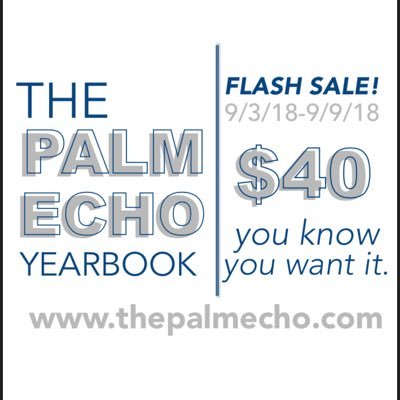 Welcome to the official 2017-2018 Palm Echo Twitter. Follow for updates and sneak peeks regarding the Palm Echo yearbook. Account is student-run.
