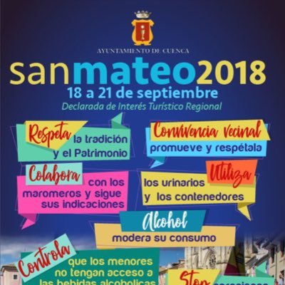 Perfil oficial de información práctica sobre las fiestas San Mateo Cuenca 18-21 septiembre @aytocuenca