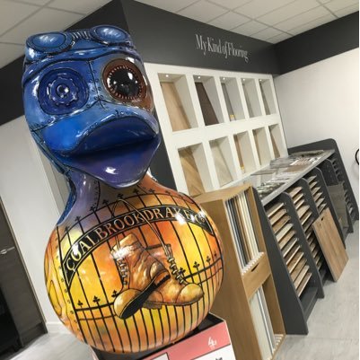 I’m Coalbrookdrake, I was No.4 on @letsgoquackers Charity Art Trail. I’ve now come to live with my forever family @mkmbs .I love selfies please come visit soon