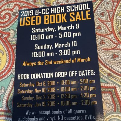 Used Book Sale for the PTSA at Bethesda-Chevy Chase High School March 10-11, 2018 4301 East West Highway, Bethesda, MD 20814 https://t.co/AkfDl8u0fz