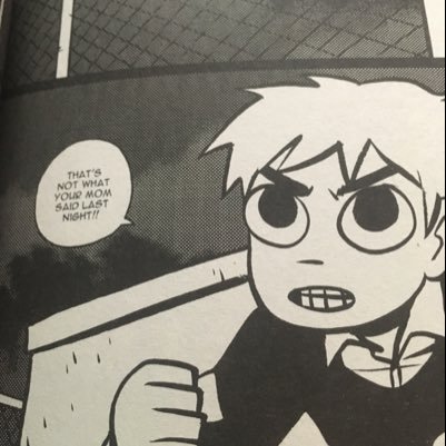 O post frames from Scott Pilgrim and Bryan Lee O'Malley out of context