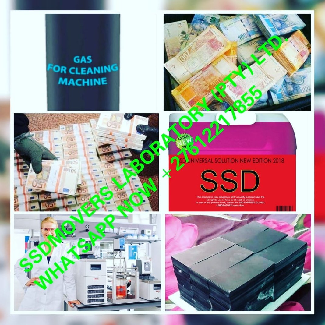 SSD Movers Laboratory (Pty) Ltd, Cleaning of black dollars € etc.. website https://t.co/x47RkVC7U4 or WhatsApp: +27612217855 for more info.