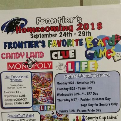 FSHStudentGov19's profile picture. Representing Student Government and FRONTIER HOMECOMING OF 2018-2019!!!
#Studentgovernment18