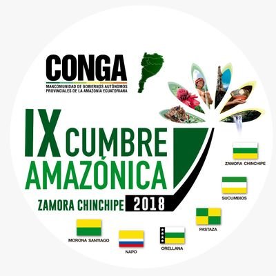 Mancomunid de Gobiernos Autónomos Provinciales de la Amazonía Ecuatoriana CONGA. 
Continuamos en la lucha por nuestra región Amazónica.
#9CumbreAmazónica