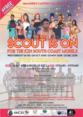 MMmodels3's profile picture. MMCAS(PTY)LTD: Join the KZN SOUTH COAST Modeling Agency | Directed @Mpilom3 | Commercial Modeling | Bookings: info.mpilom@gmail.com | 0837066551