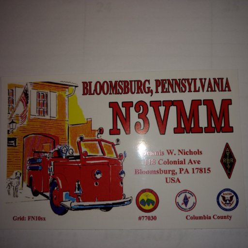 Husband, two boys, Ham Radio Operator,GMRS Operator, Volunteer Fire Fighter, PA Game Commission Hunter Education Instructor, Skywarn, RACES