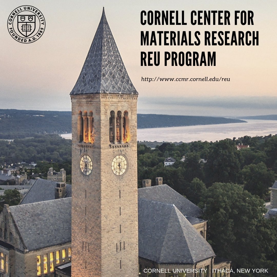 The Cornell Center for Materials Research REU program. Open to undergrads majoring in Chemistry, Physics, Materials Science, and Engineering Disciplines.