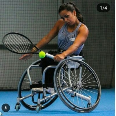 Student and Pro Wheelchair Tennis Player