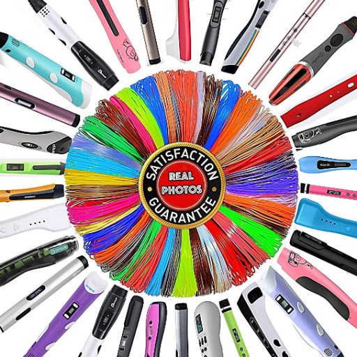 3D Pen Filament Refills 1.75mm PLA 40 Colors Total 800 Feet (23 Solid / 5 Metallic / 4 Fluo / 4 Transparent / 2 Silk / 2 Glow)- Mega Gift Set.