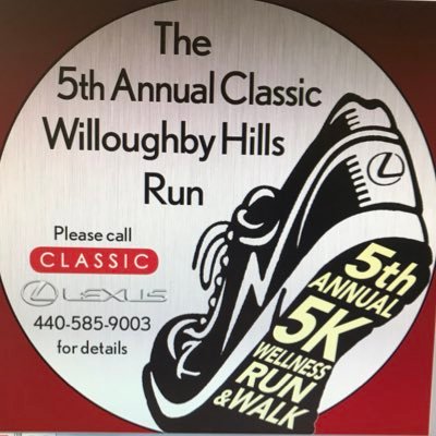 Join us for the 5th annual Willoughby Hills Wellness Run & Walk Sunday, October 14, 2018! Starts and finishes @ Classic Lexus