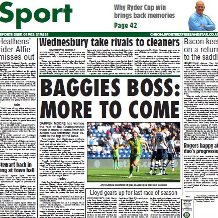 Weekly sports news covering Wolverhampton, Walsall, Sandwell, Dudley, Halesowen, Stourbridge, Cannock Email: chron.sport@expressandstar.co.uk