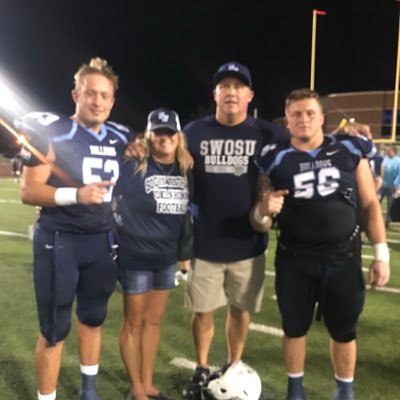 Defensive Ends and Powerlifting Coach at Denison(TX) high school. Southwestern Oklahoma State University Alumni.