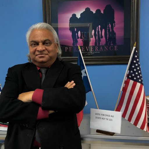 SyedAli53496137's profile picture. Hello, I am Syed Ali and I am asking for your vote for Texas State Representative for District 131. Chose the "People's Campaign for Prosperity"