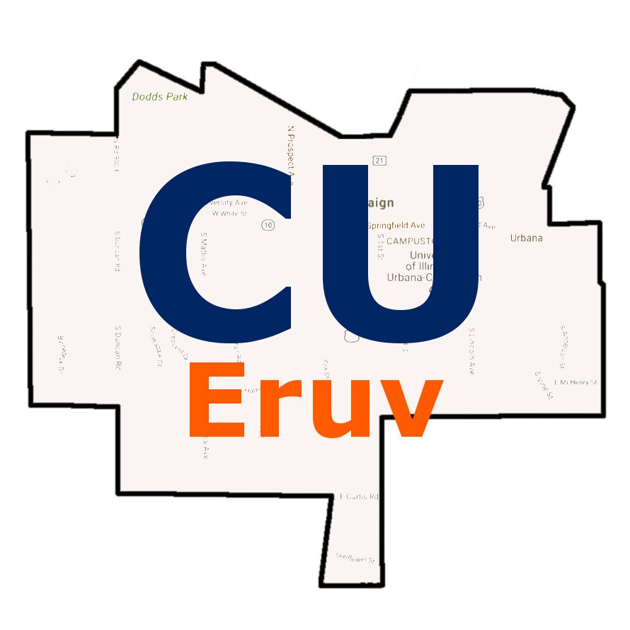 The Champaign Urbana Eruv, inaugurated in August 2017, is certified by the OU under the supervision of Rabbi Howard Jachter and endorsed by the cRc.