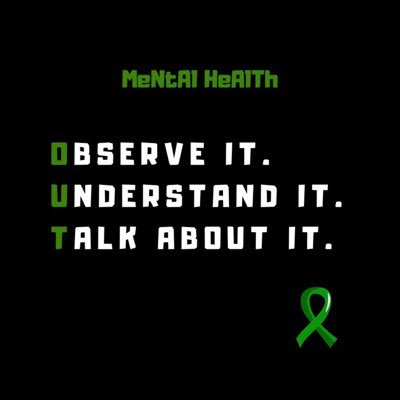 OUT is a safe space for students to (O)bserve, (U)nderstand and (T)alk about their realities of mental health. BREAKING THE STIGMA. BUILDING THE SUPPORT. 💚