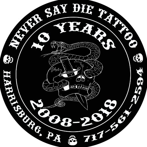 Never Say Die Tattoo - Harrisburg, PA Chuck Read - Rob Diamond - Brad Kohnlein - Greg Dietrich - Renee Roggie
https://t.co/bapL4Mxp2H