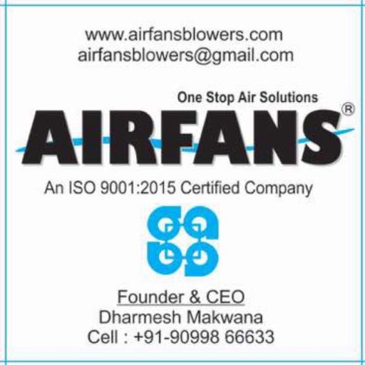 airfansblowers's profile picture. Manufacturers, Designers & Exporters of Centrifugal Blowers, Axial Flow Fan, Thermal Equipment, Pollution Control Equipment, Material Handling m/c & Ventilation