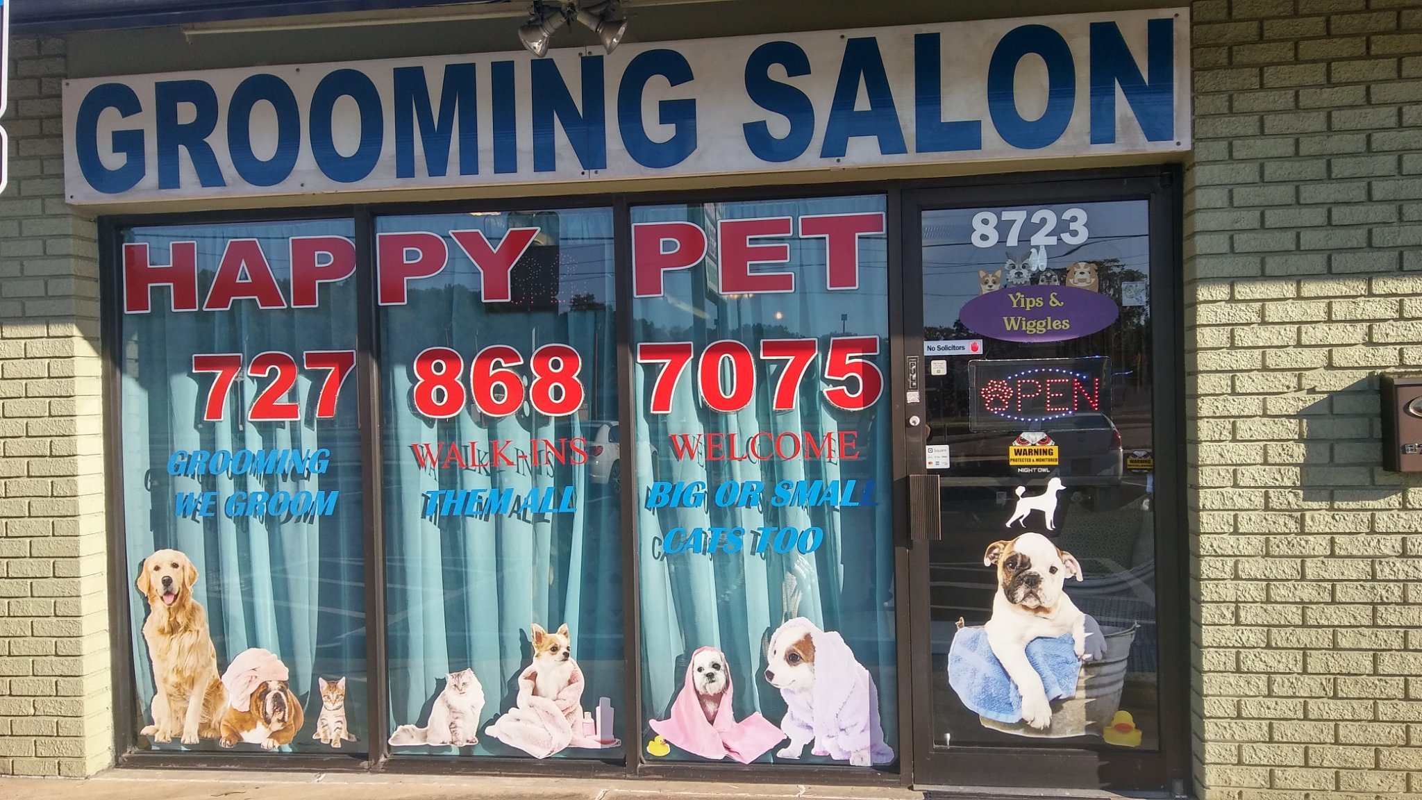 Hello!  We are the new owners of Happy Pets Grooming Salon in Hudson Florida!