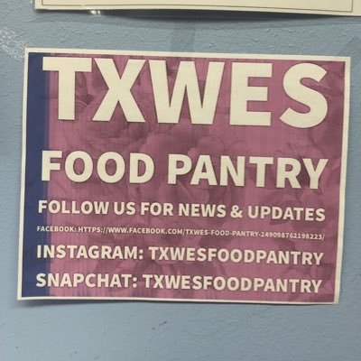 Texas Wesleyan Food Pantry is located behind the staircase in PUMC!