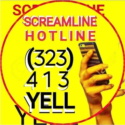 ScreamLine_Cast's profile picture. 🔊 Aggressive #HOTLINE 📲CALL/TEXT (323) 413-YELL📞To Scream, Vent or Leave A Voicemail! ☆Reply Within 24 Hrs!°✧ Also a #PODCAST 🎧
#MentalHealthAwareness 🌐