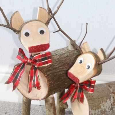 Add charm and character to your Christmas with one of our bespoke, handmade Christmas log reindeer, the ultimate Christmas decoration. Woolton village.