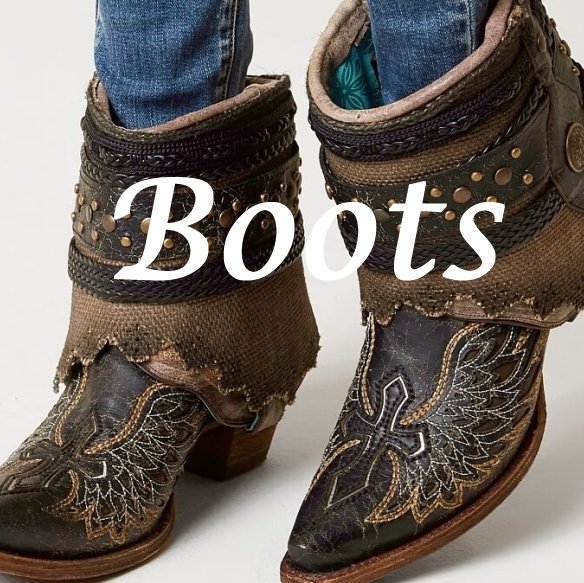 latest trends in Bohemian Chic Clothing, Western Chic Clothing and apparel, Kippys, Corral Boots, Old Gringo boots, Lane boots,