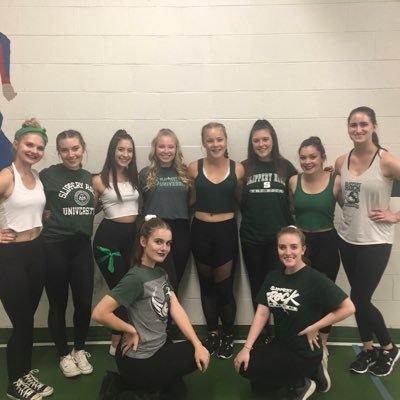 Dance Express is a student-run performance group that makes appearances at basketball games and other SRU campus functions. 💚