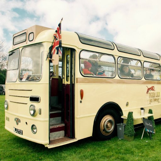 Beautiful 1954 Leyland Royal Tiger. Once part of the Bournemouth yellow buses. Now a fully stocked bar or tea bus with vintage crockery. Available for hire