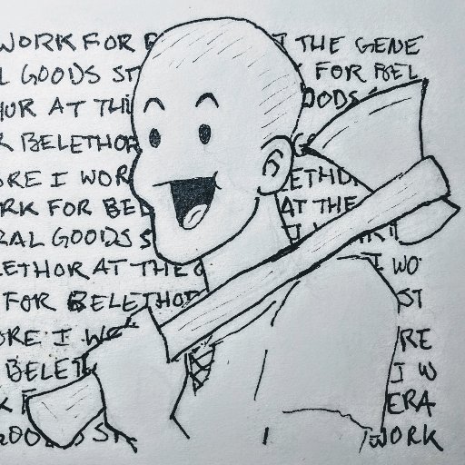 wood chopper|Belethor says without me, he'd have lower blood pressure. I work for him in the general goods store, if you didn't already know|(Avi by @Need4mead)