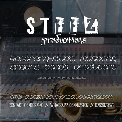 Recording studio, bands, musicians, producers, dj's for enquiries or bookings call or whatsapp 0670897140 email steezproductions.studio@gmail.com