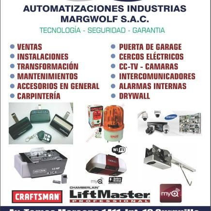 AutomatMargwolf's profile picture. 🏠Puertas de Garage
⚡Cercos Eléctricos
🎥Camaras
📢Alarmas
📞Intercomunicadores

Ventas
Instalación
Mantenimientos
Accesorios

☎️ 01-7240766 📱980418155