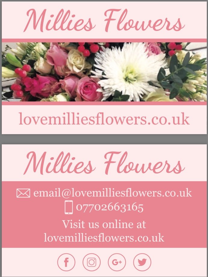 Milliesflowers1's profile picture. We are a family run florist 
For more information contact us on Email@lovemilliesflowers.co.uk
Website: https://t.co/q1gAZQKQLp
