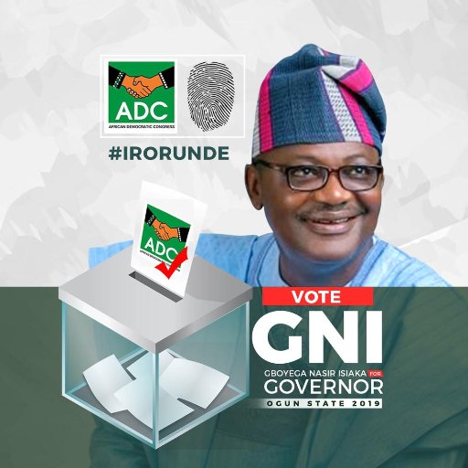 gboyeganisiaka's profile picture. Gboyega Nasir Isiaka (GNI), investment expert, and ADC Governorship Candidate for Ogun State. Welcome to my official Twitter page. #GNI4OGUN2019 #Irorunde #ADC