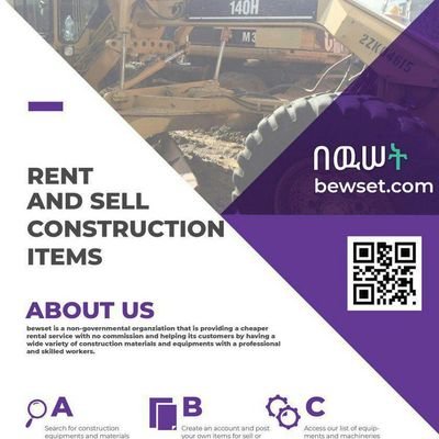 rent and sell construction equipments with no commission.  በነፃ ለኮንስትራክን
 የሚያገለግሉ እቃዎችን ለመከራየት ፣ ለማከራየት እና ለመሸጥ ይፈልጋሉ አንግዲያውስ በድህረ ገፃችን https://t.co/VIkuixCu77 0932118929