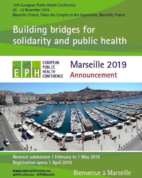 La santé publique européenne (EUPHA) sera à Marseille en novembre 2019. Venez nombreux. La SFSP co-organise la conférence avec ses partenaires européens.