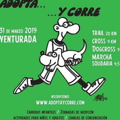 adoptaycorre's profile picture. IV Carrera solidaria a favor de la adopción y en contra del maltrato animal El 31 de marzo de 2019 en Venturada (Madrid) Cross Canicross9k , Trail20k y Marcha4k