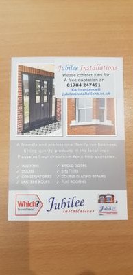 PVCU & Aliminium windows
residential doors
conservatories
patio, French & Bi-fold doors
shutters
contact karl.custance@jubileeinstallations.co.uk for quotation