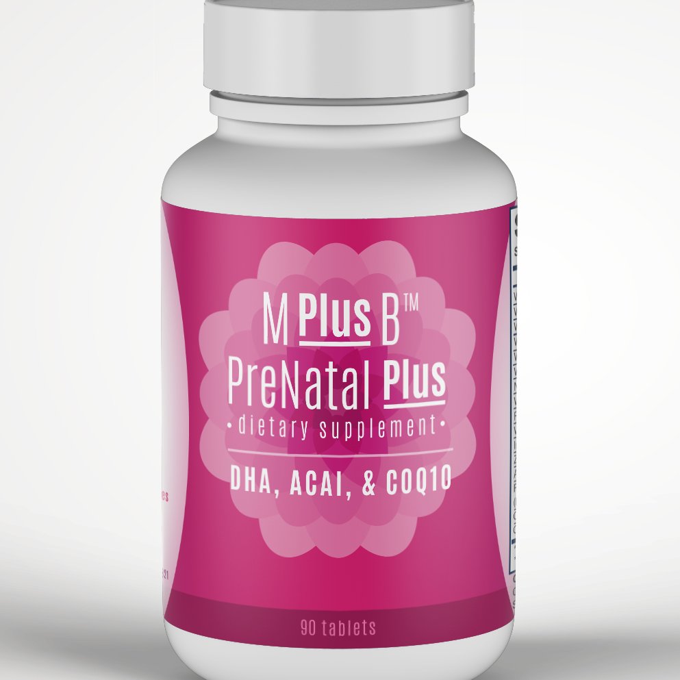 M Plus B a Prenatal Plus DHA, ACAI & CoQ10 is a prenatal vitamin PLUS key ingredients in a single tablet per day to support women trying to get pregnant.