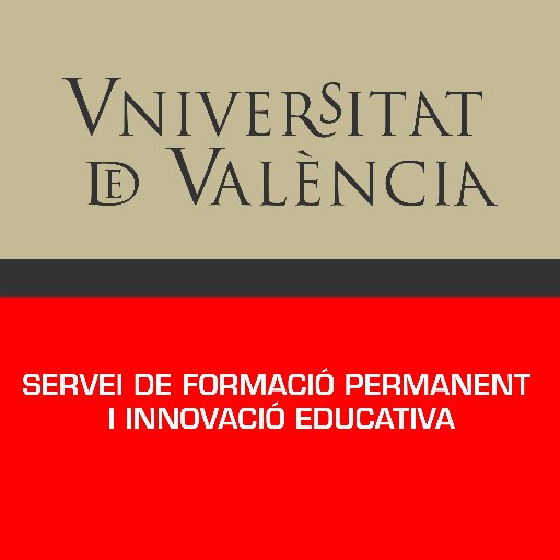 Servei de Formació Permanent i Innovació Educativa de la Universitat de València. A més estem a https://t.co/U02mbedJjL a https://t.co/WzwWIcizI6 i a https://t.co/7aHaKwKAdw