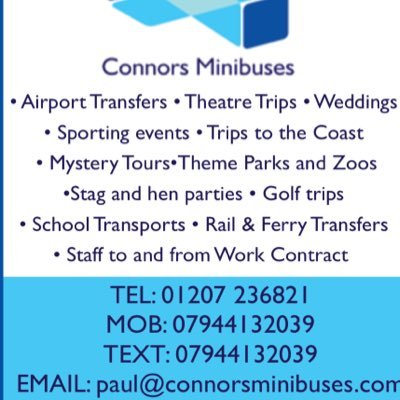 We do from a 8-10-12-14-16 seater minibuses Tel 01207236821 or text on 07944132039