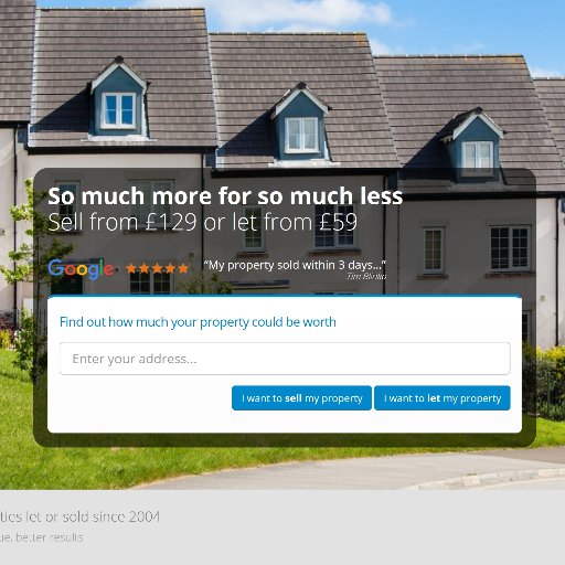 The future of estate agency. Sell a property from £129, let a property from £59.