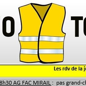 Les informations du jour, les rdv à venir du mouvement des GJ à Toulouse. Pour transmettre une info : 07 53 01 53 33 (par message idéalement avec signal).