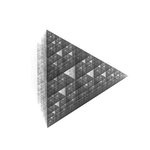 Algorithmically generated images. Typically glitchy Sierpinski triangles via the chaos game. All images are licensed under a CC BY 4.0 license.